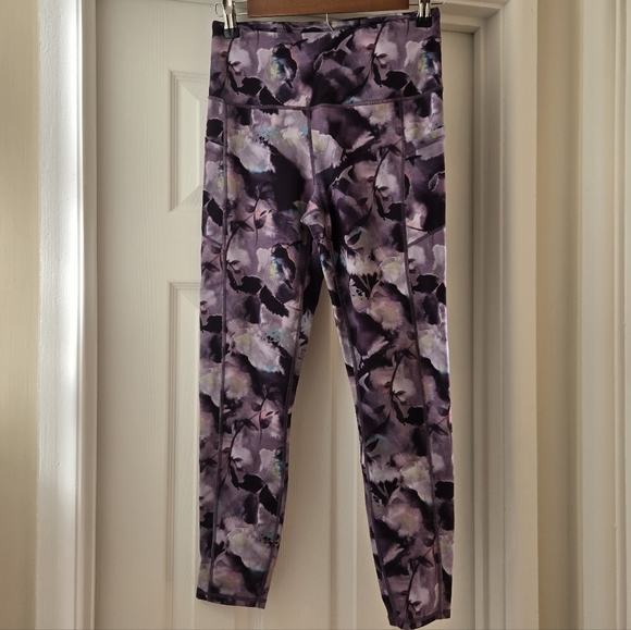 Gaiam Om High-Waisted 7/8 Pocket Leggings | Purple Tie Dye | S - Picture 5 of 8